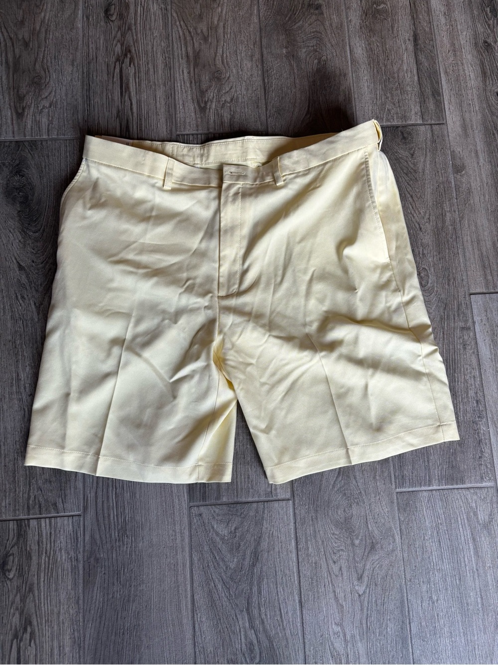 Men's Flat Front Yellow Shorts - Classic Summer Style